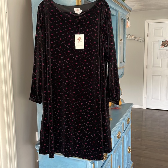 the nines by hatch floral dress velvet swing floral dress XL - Picture 4 of 7